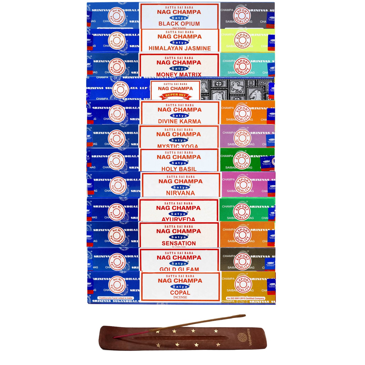 Satya 12 Pack Assorted Nag Champa Combo