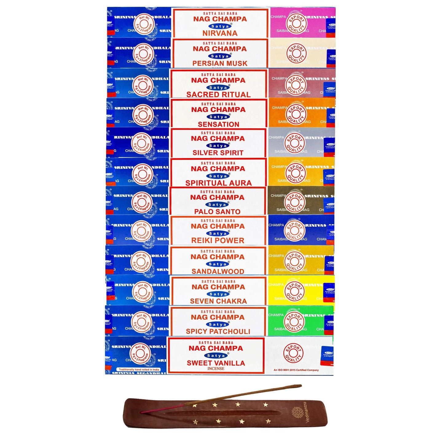 Satya 12 Pack Assorted Nag Champa Combo.