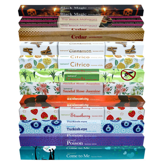 Vedmantra 12 Pack Assorted Premium Incense Stick Set-B.