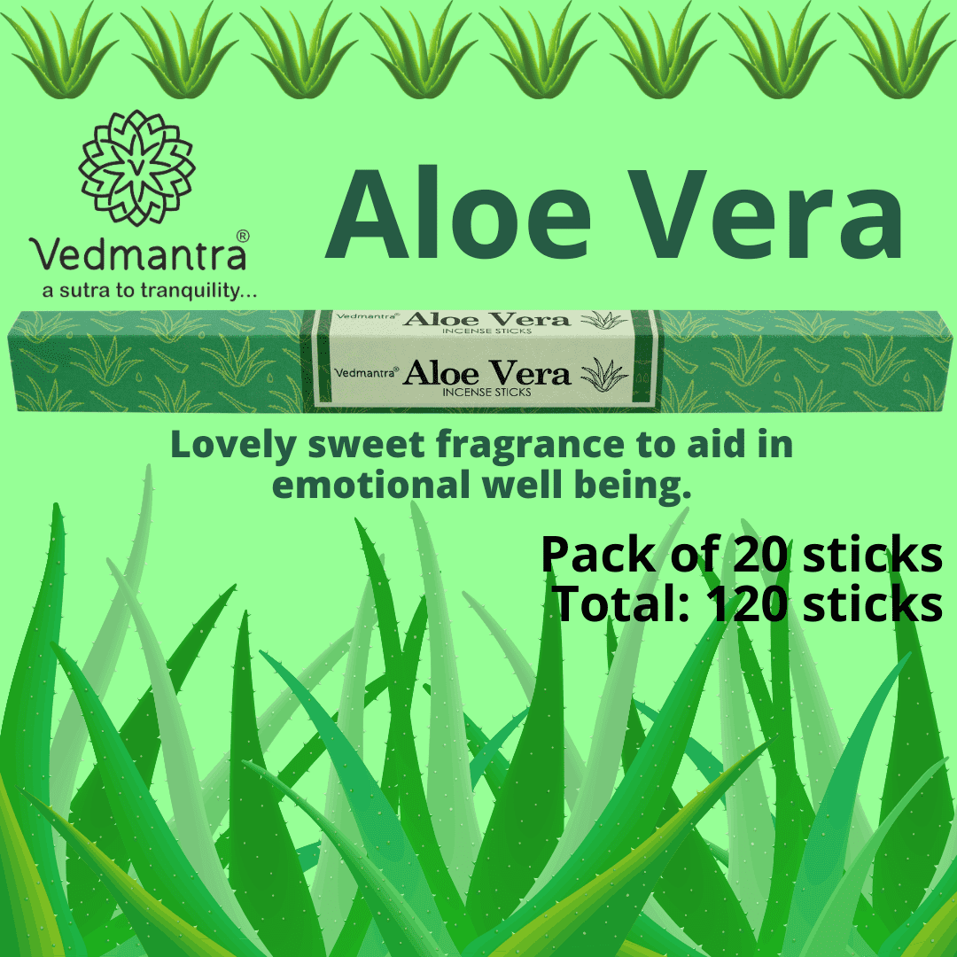 Vedmantra 6 Pack Premium Incense Stick - Aloe Vera.