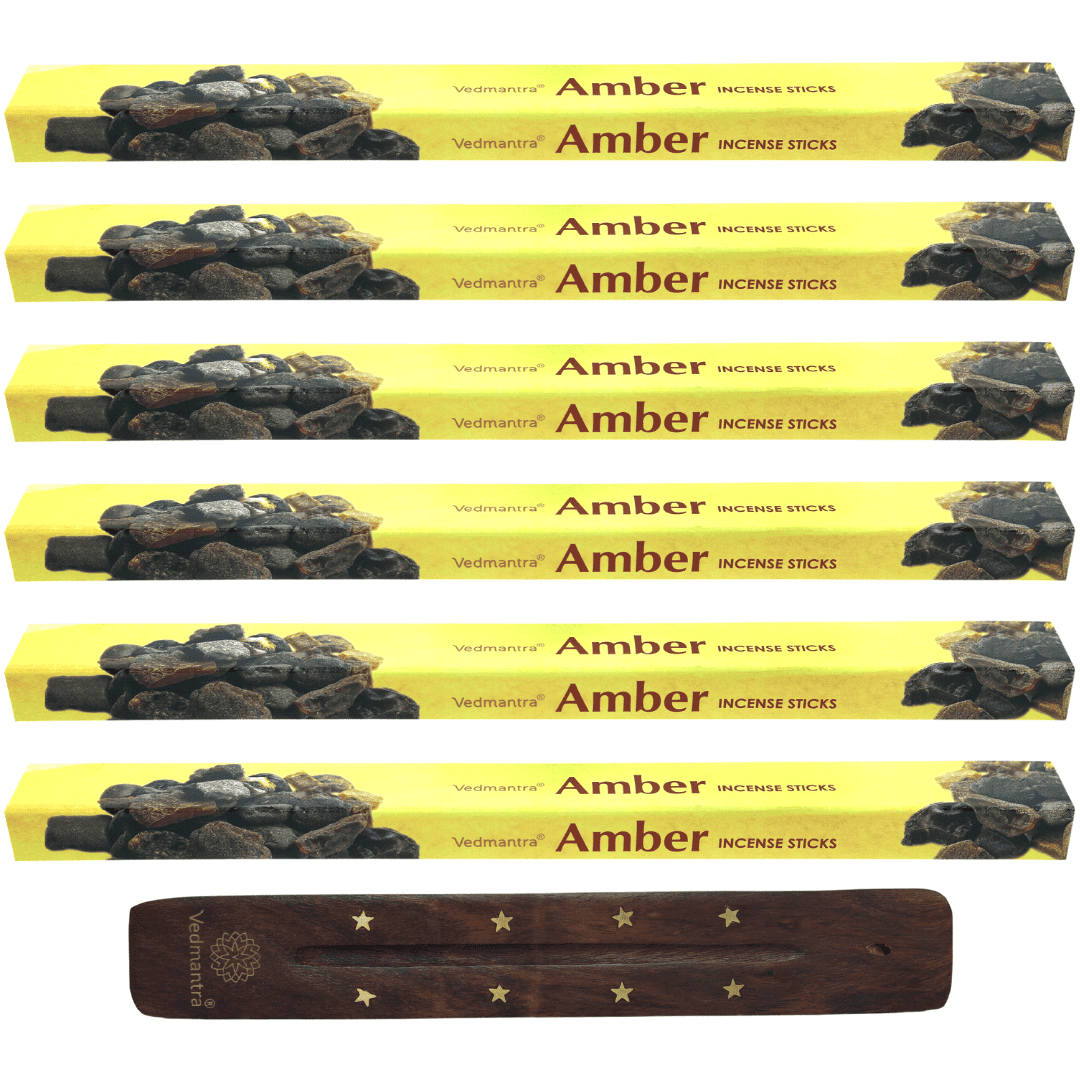 Vedmantra 6 Pack Premium Incense Stick - Amber.