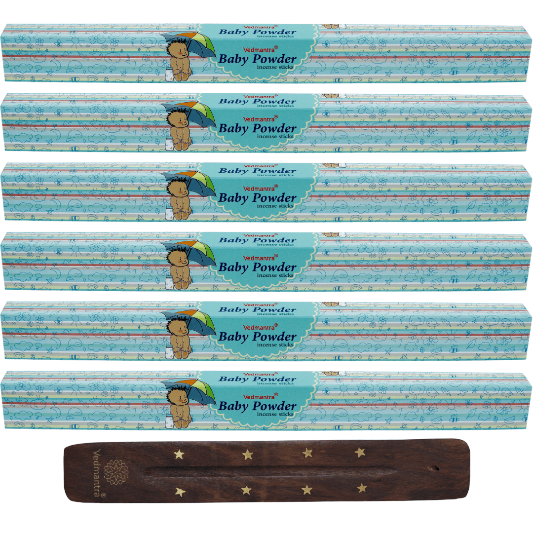 Vedmantra 6 Pack Premium Incense Stick - Baby Powder.