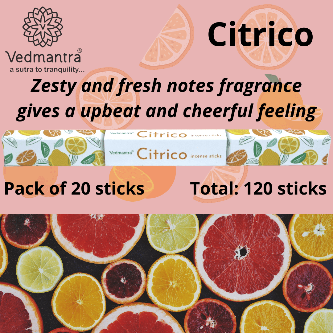 Vedmantra 6 Pack Premium Incense Stick - Citrico.