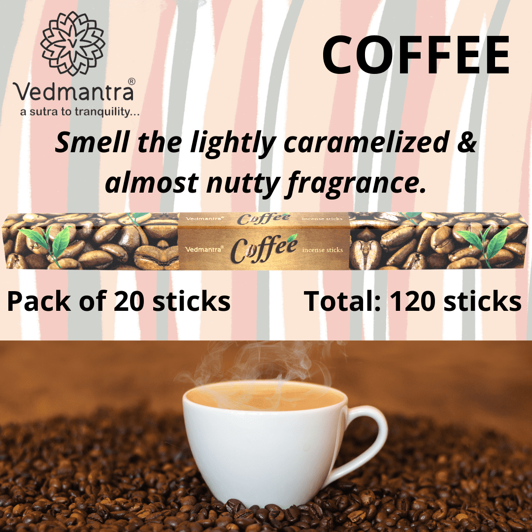 Vedmantra 6 Pack Premium Incense Stick - Coffee.