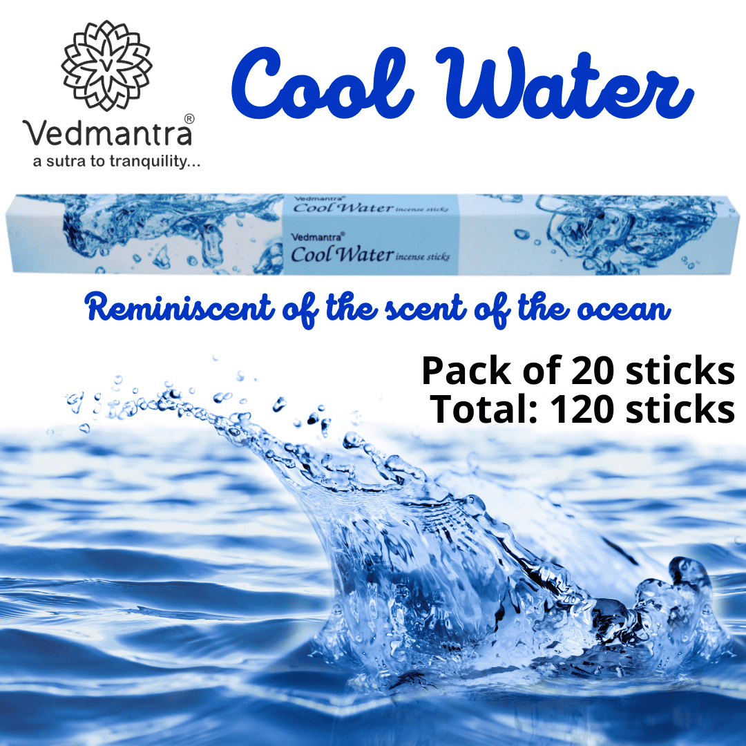Vedmantra 6 Pack Premium Incense Stick - Cool Water.