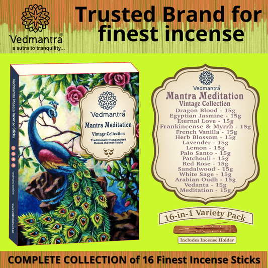 Vedmantra Vintage Collection Incense Sticks - Mantra Meditation.