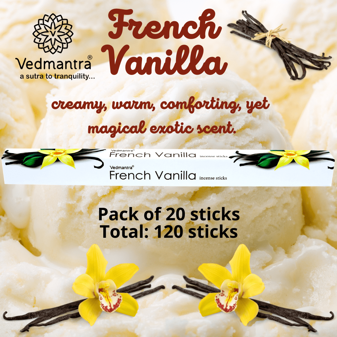 Vedmantra 6 Pack Premium Incense Stick - French Vanilla.