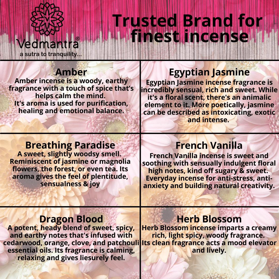 Vedmantra Fusion Collection Incense Sticks - Honey Cube.