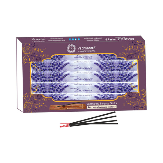 Vedmantra 6 Pack Premium Incense Stick - Lavender.