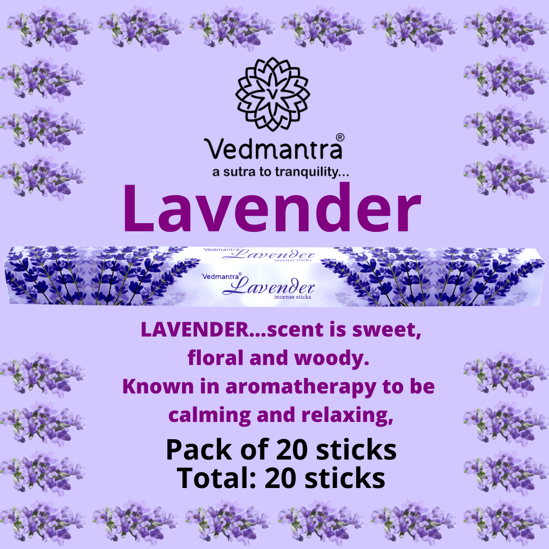 Vedmantra 6 Pack Premium Incense Stick - Lavender.