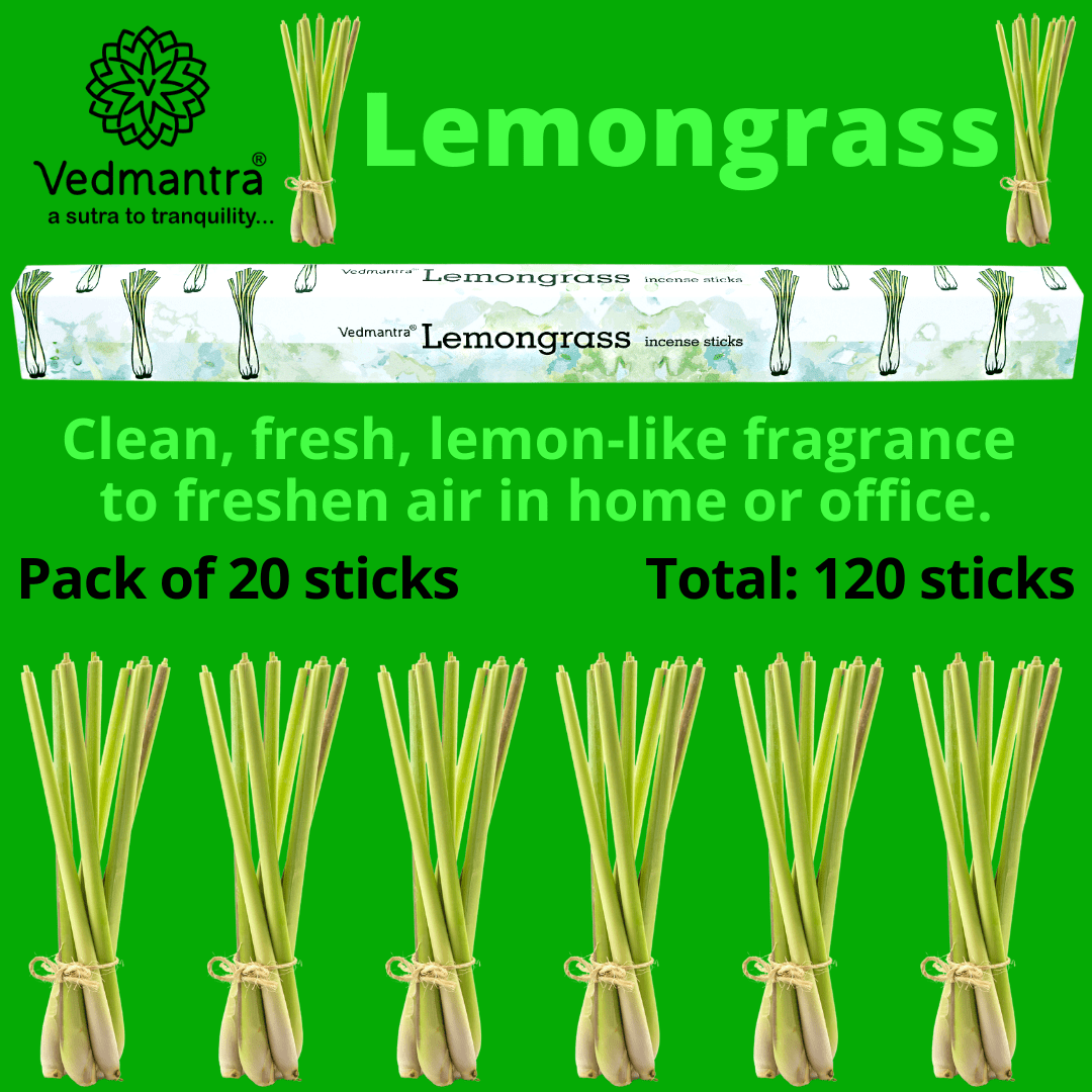 Vedmantra 6 Pack Premium Incense Stick - Lemongrass.