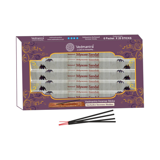 Vedmantra 6 Pack Premium Incense Stick - Mysore Sandal.