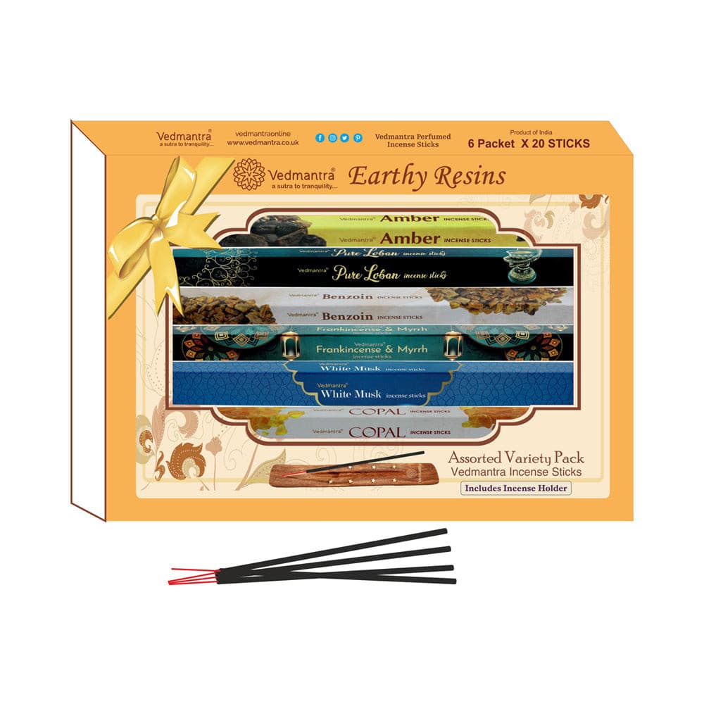 Vedmantra Assorted Incense Stick Gift Set - Earthy Resins.