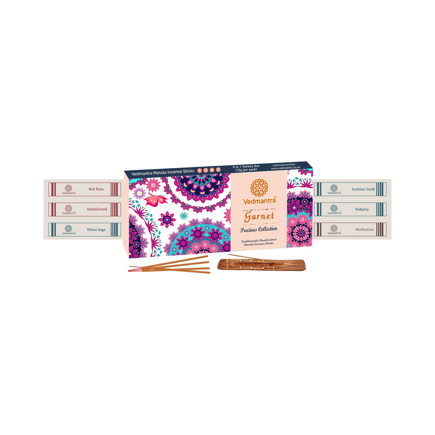 Vedmantra Precious Collection Incense Sticks - Garnet.