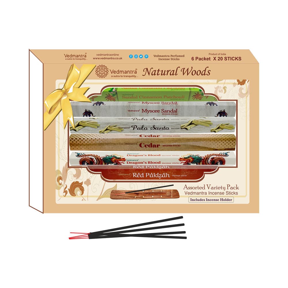 Vedmantra Assorted Incense Stick Gift Set - Natural Woods.