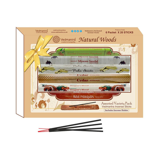 Vedmantra Assorted Incense Stick Gift Set - Natural Woods.