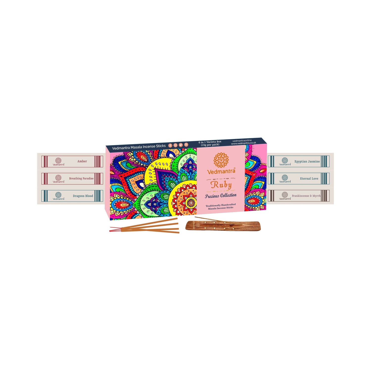 Vedmantra Precious Collection Incense Sticks - Ruby.