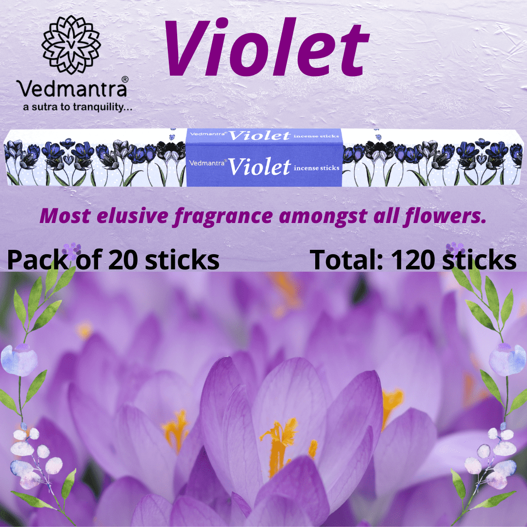 Vedmantra 6 Pack Premium Incense Stick - Violet.