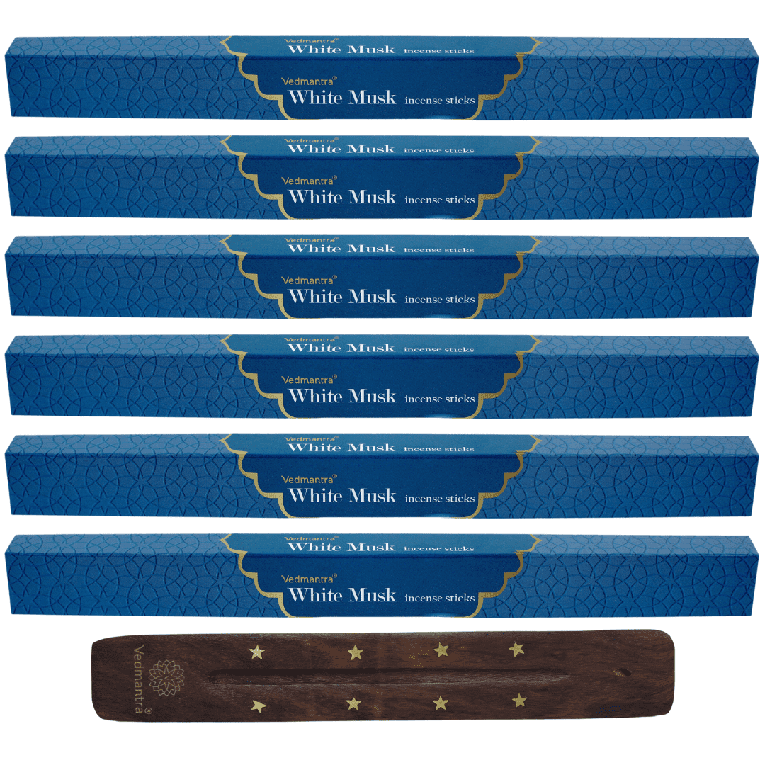 Vedmantra 6 Pack Premium Incense Stick - White Musk.