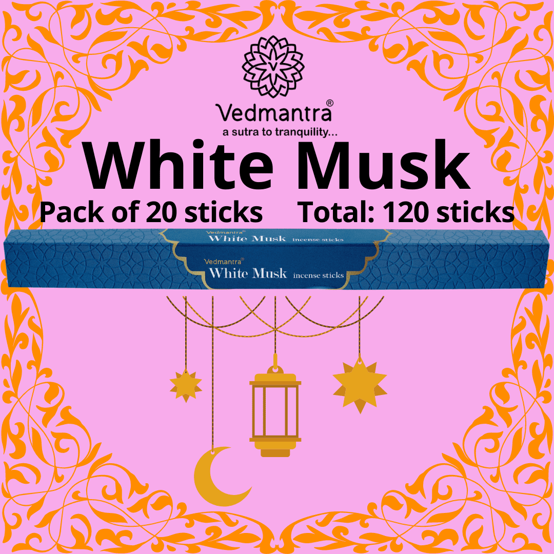Vedmantra 6 Pack Premium Incense Stick - White Musk.