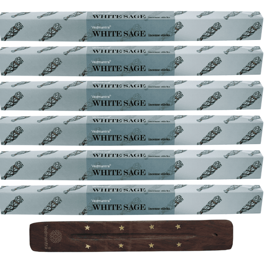 Vedmantra 6 Pack Premium Incense Stick - White Sage.